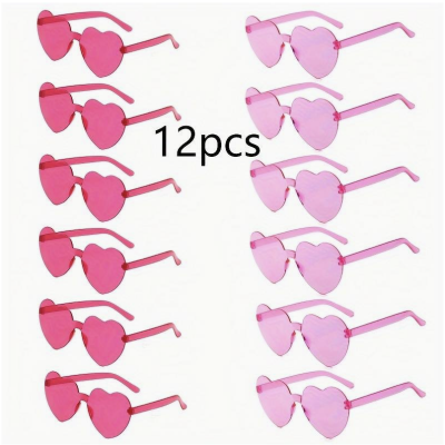 Sunglasses Heart - 12Pack Hot Pink and Light Pink